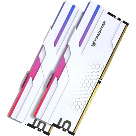 Оперативная память DDR5 Acer Predator Hermes RGB 32Gb (2x16Gb) 6400Mhz CL32 (32-39-39-102) 1.4V White