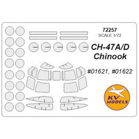 72257 KV Models 1/72 Маска для CH-47A/ CH-47D "Chinook"