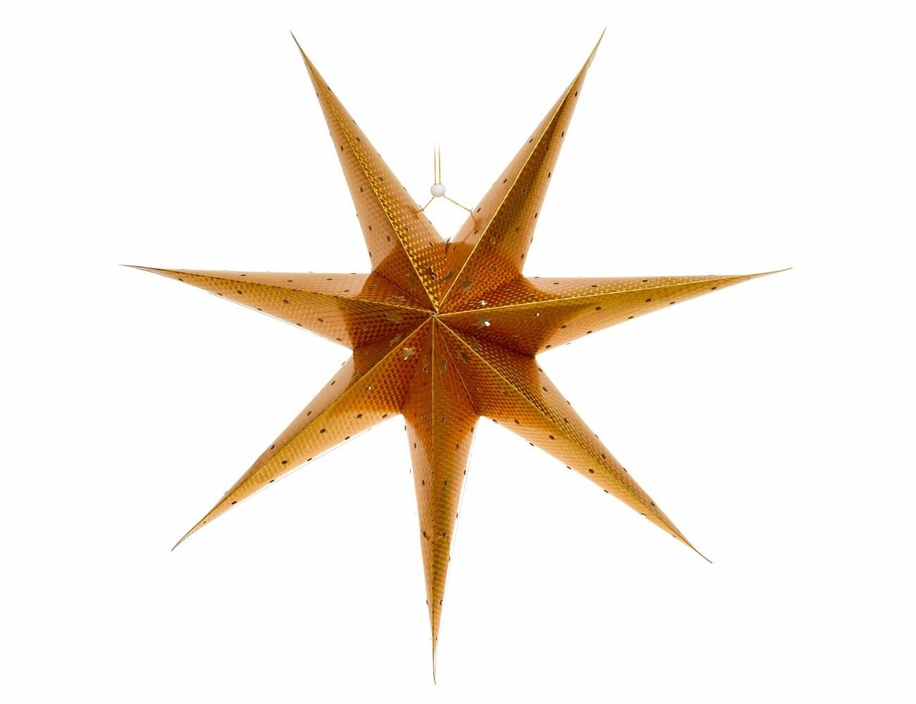 фото Декоративный подвесной светильник звезда эбби, золотой, 10 тёплых белых LED-огней, 60 см, батарейки, Koopman International