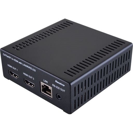 Cypress CHDBR-2HE- Приемник сигналов HDMI с HDCP 3D 4Kx2K, ИК и RS-232 по одной витой паре с 2-мя выходами HDMI, Ethernet, двунаправленное PoC (Power over Cable), HDBaseT