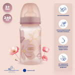 Детская антиколиковая бутылочка Canpol babies GOLD для кормления малыша, бутылка для воды и смеси, от коликов, от 3 месяцев, 240 мл, розовый - изображение
