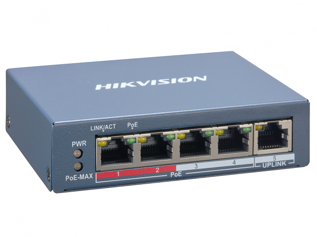 Интеллектуальный управляемый коммутатор с 4 * 100 Мбит/с PoE-портами Hikvision DS-3E1105P-EI