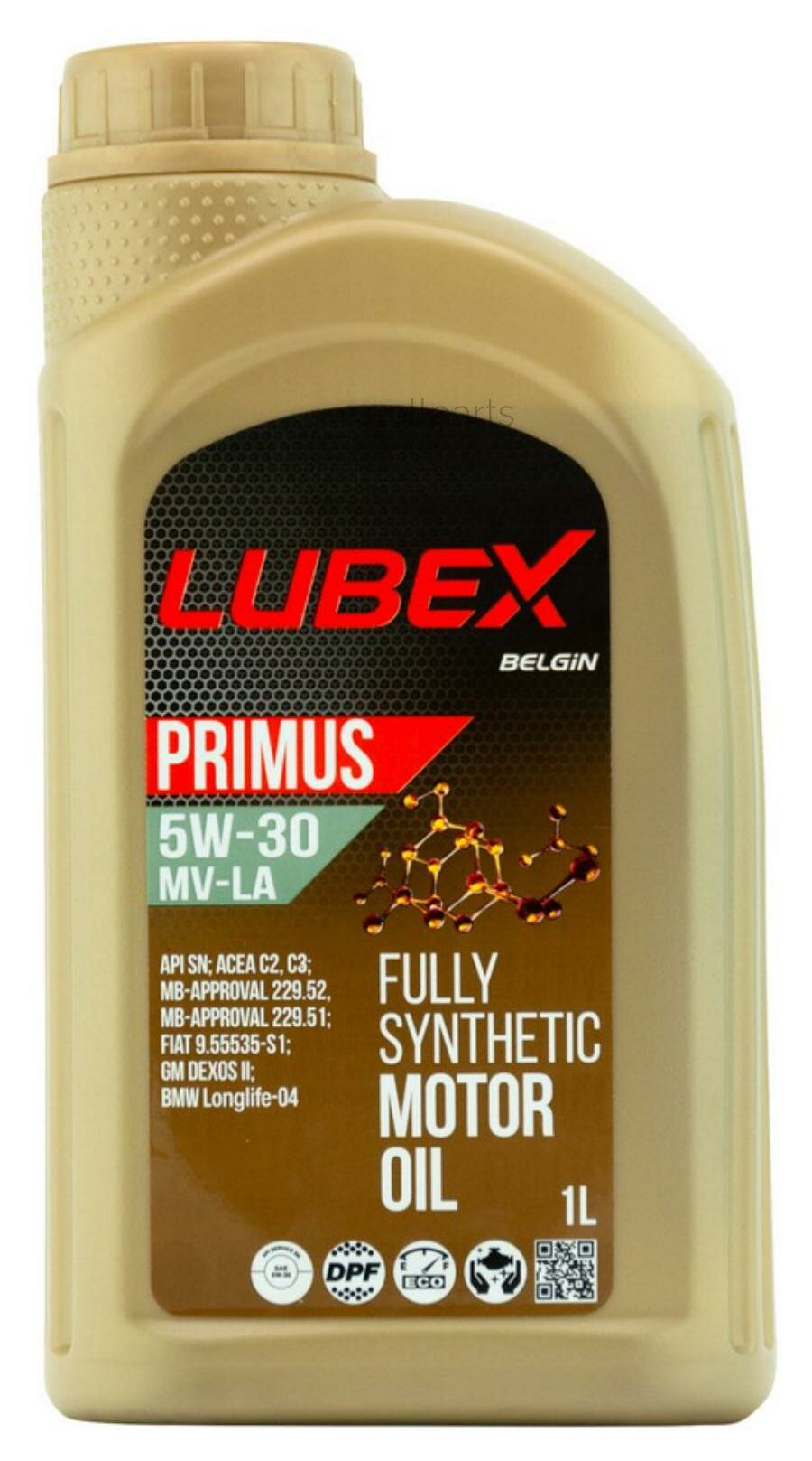 LUBEX L03413191201 LUBEX PRIMUS MVLA 5W30(1L)_масло мот!синт.\API SN,ACEA C2/C3,MB 229.51/52/31, dexos2,PSA B71 2290