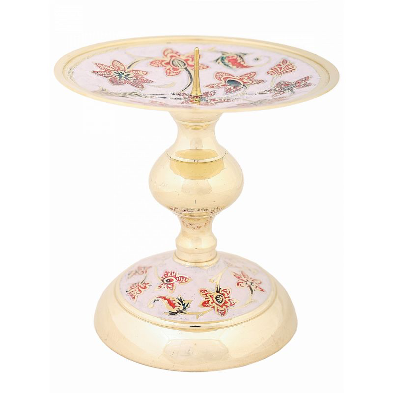 фото Подсвечник штырь "Цветы" №Кц2020/2 (эмаль белая)