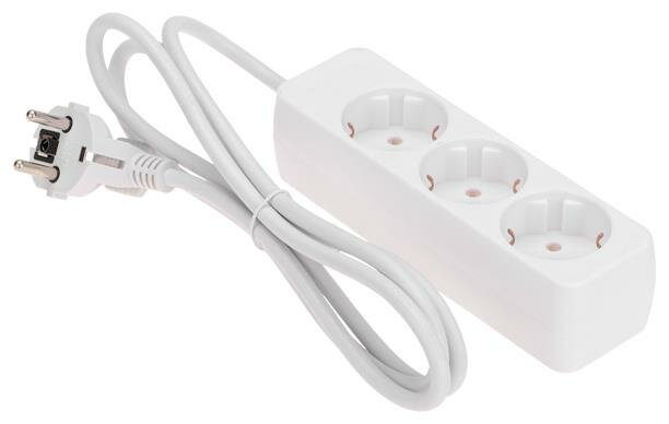 фото Удлинитель PROCONNECT (13-4208) удлинитель 3 гнезда, 1,5М, 3Х0,75ММ?, С/З, белый