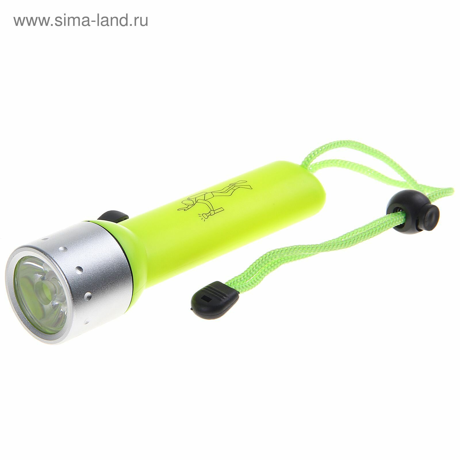 фото Водонепроницаемый фонарик для дайвинга Deep, 1 диод, кислотно-жёлтый