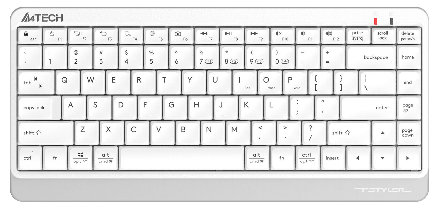 Клавиатура A4TECH Fstyler FBK11 USB Bluetooth/Радиоканал белый серый [fbk11 white]