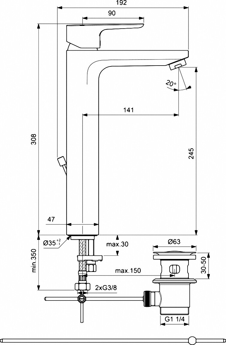 Смесители для раковины IDEAL STANDARD CERAPLAN BC561AA