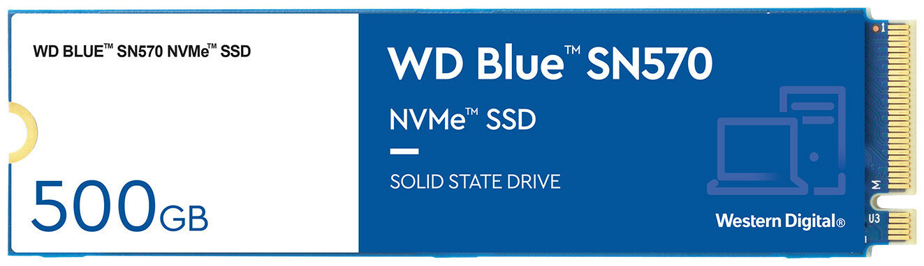 SSD накопитель Western Digital BLUE M.2 2280 500GB (WDS500G3B0C)