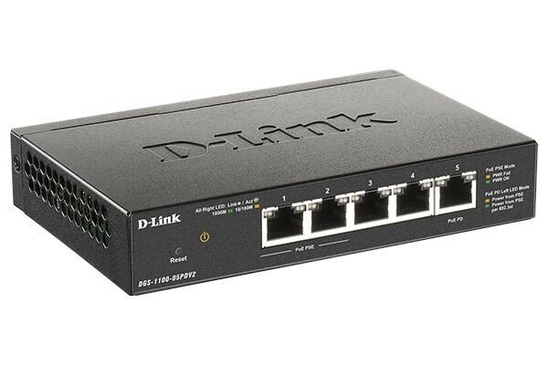 D-Link DGS-1100-05PDV2 A1A Настраиваемый L2 коммутатор с 5 портами