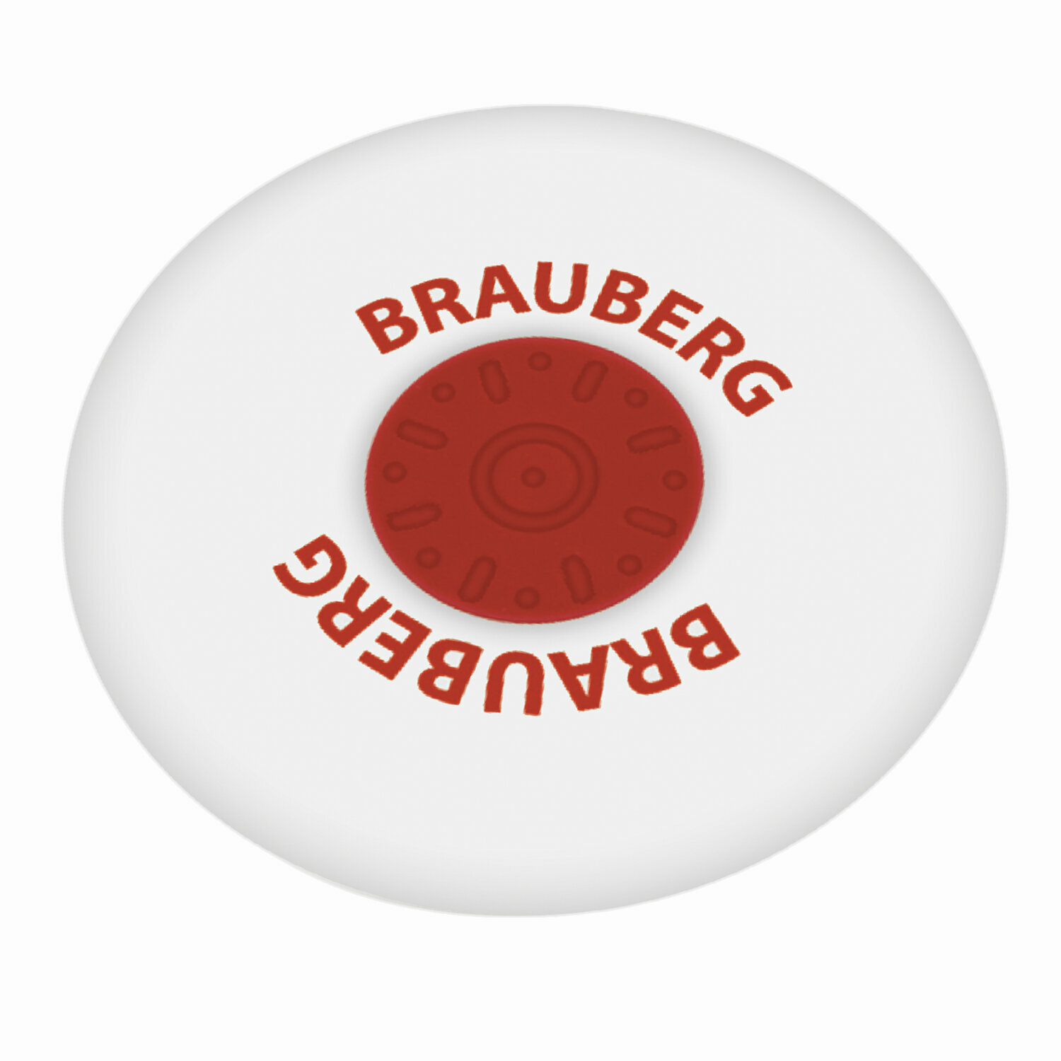 Ластик BRAUBERG "Universal", 30х30х8мм, белый, круглый, пластиковый держатель, 222472, - Комплект 20 шт.(компл.)