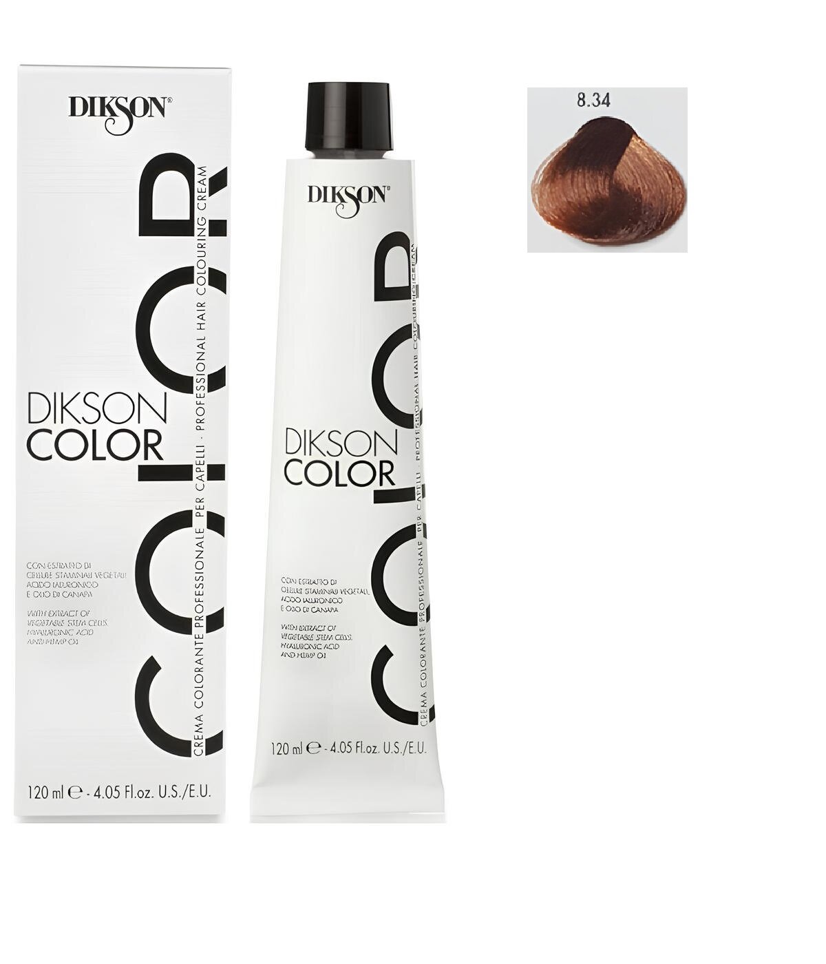 фото Краска для волос DC 8/34 светло-русый золотистый медный Dikson Biondo Chiaro Dorato Rame