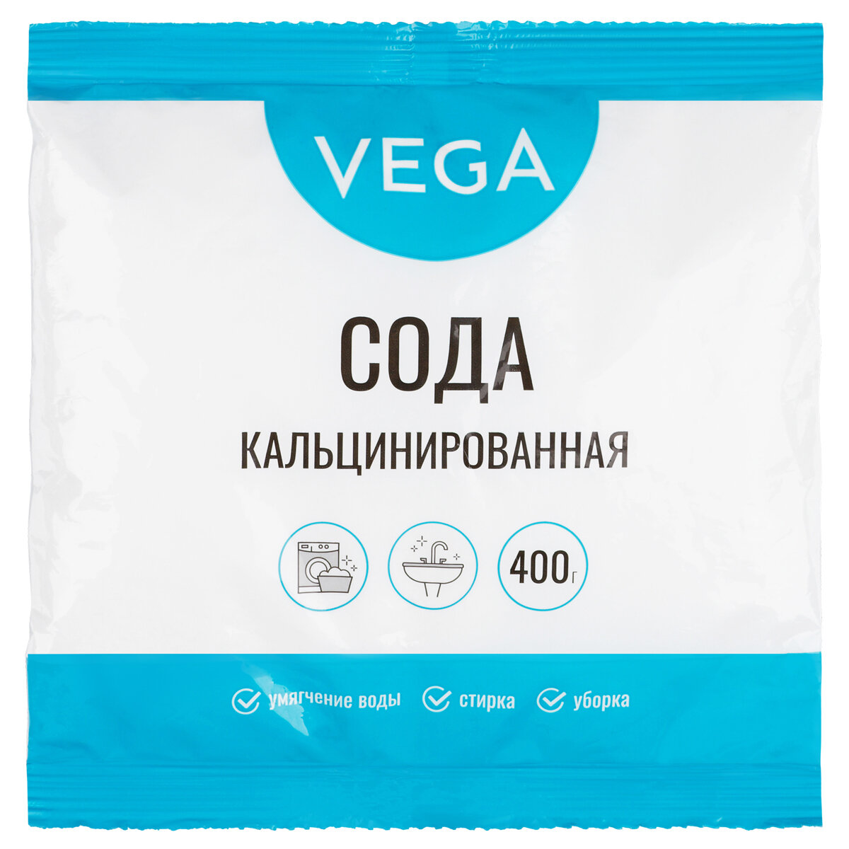 Сода кальцинированная, Vega, 400г, полиэтиленовый пакет (арт. 359439)