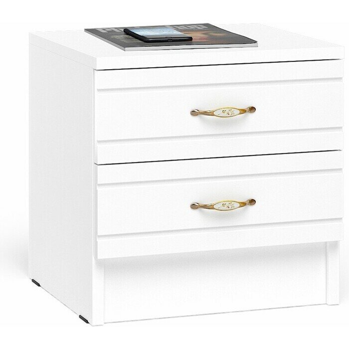 фото Тумба прикроватная СВК Елена белый/белый глянец (1020944)