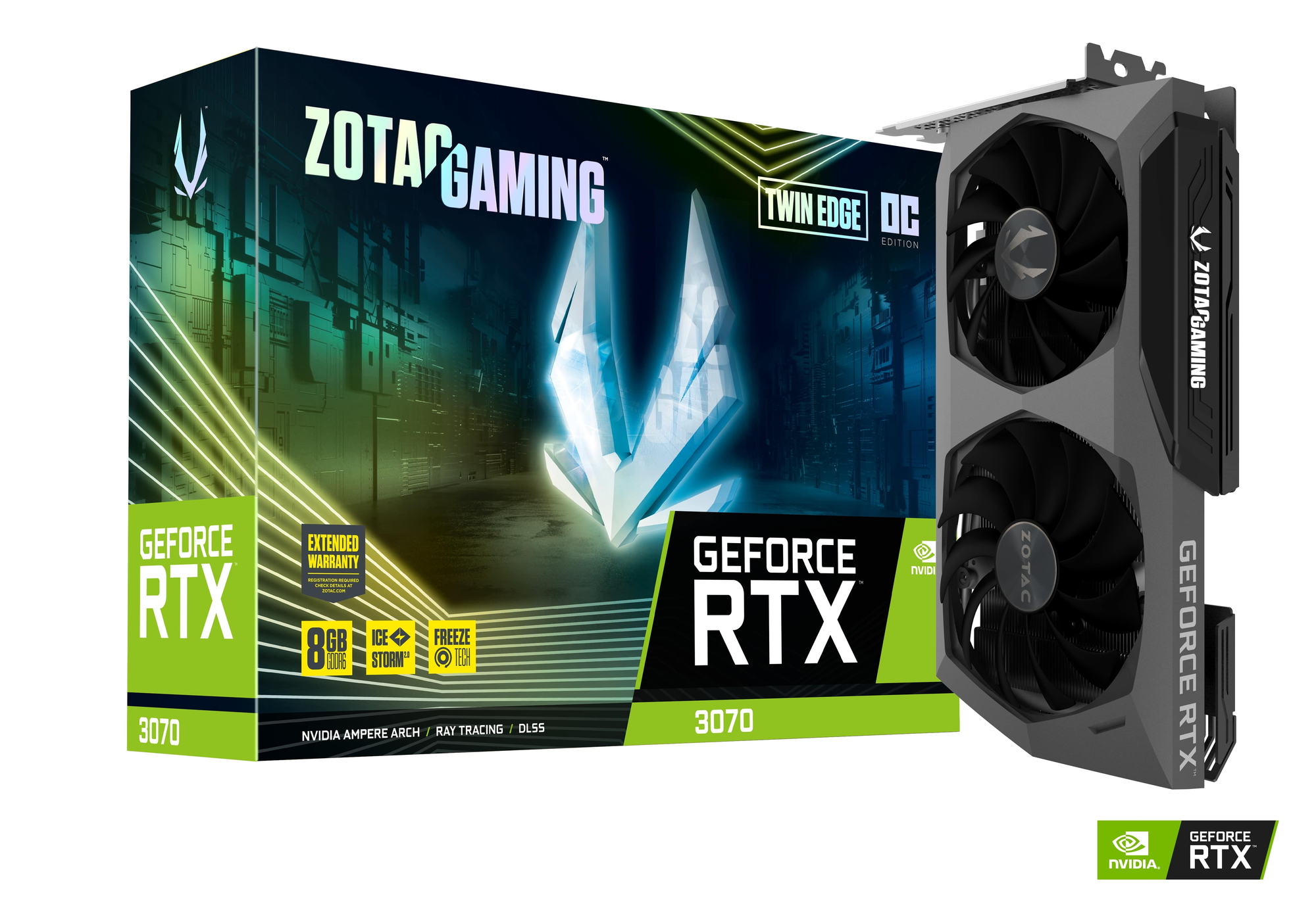 Видеокарта 8 Gb Zotac GeForce RTX3070 Gaming Twin Edge OC LHR (ZT-A30700H-10PLHR)