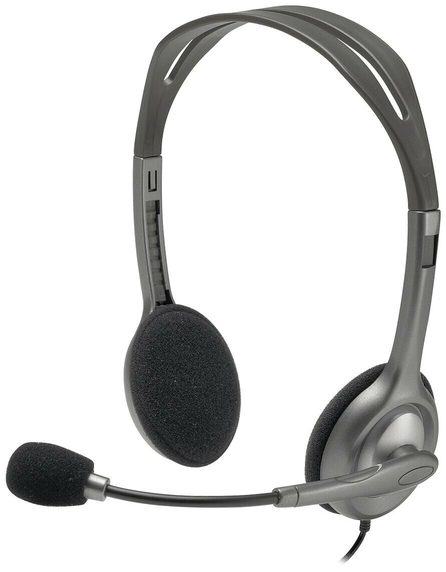 Наушники с микрофоном Logitech Stereo H110 серебристый 1.8м накладные оголовье (981-000459)