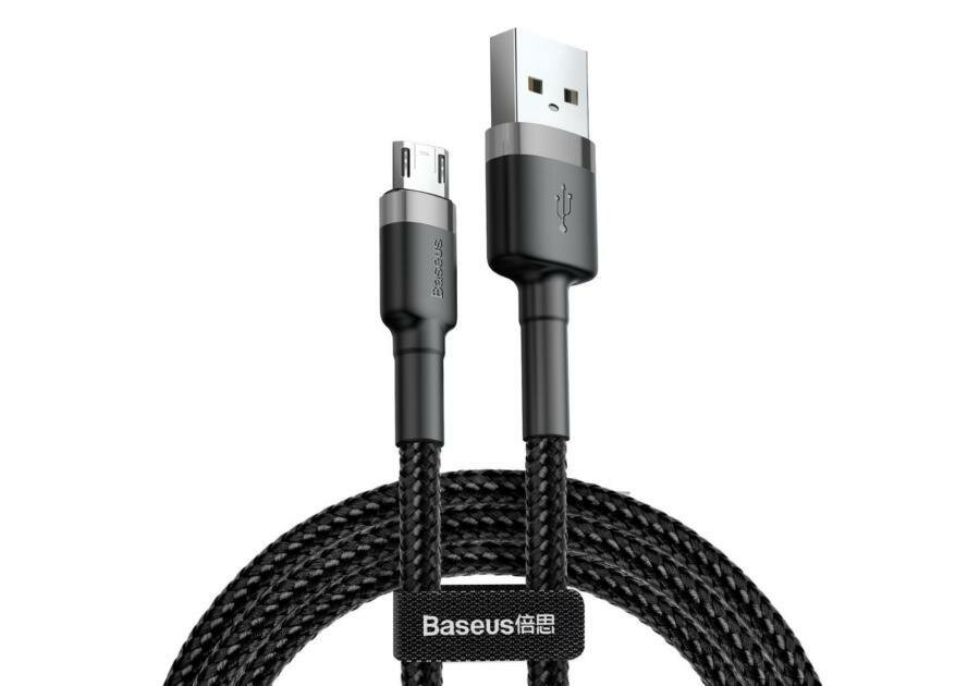 BASEUS CAMKLF-BG1 CAMKLF-BG1_кабеь USB! micro 1м 2.4A серо-черный\