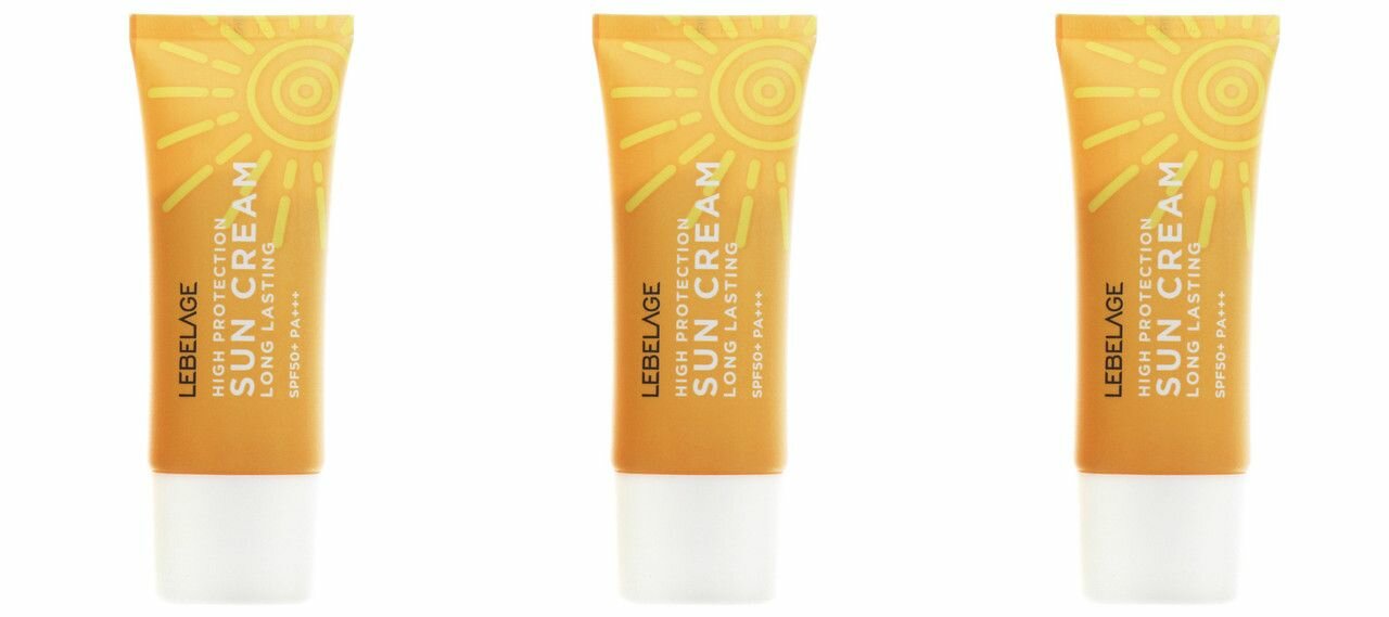 LEBELAGE Крем для лица и тела солнцезащитный High Protection Long Lasting Sun Cream, устойчивый, 30 мл, 3 шт