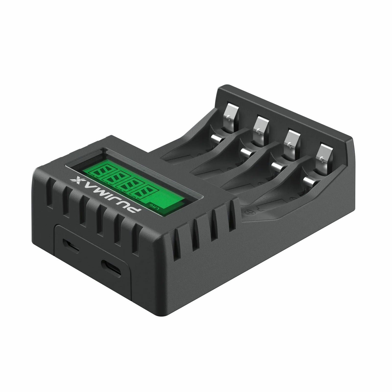 Зарядное устройство для аккумуляторов 4 с дисплеем зарядка для батареек AAA AA USB 12V черный