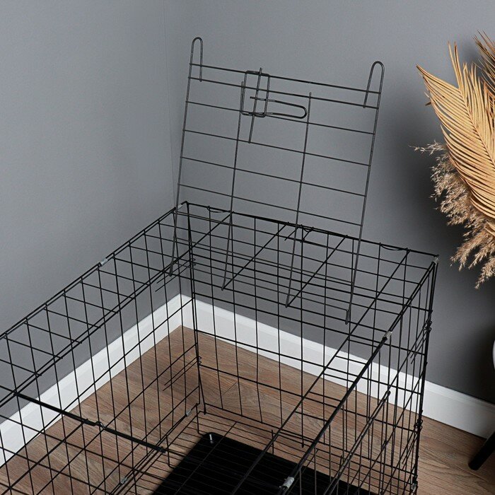 Клетка с люком для собак и кошек, 100 х 60 х 70 см, чёрная - фотография № 4