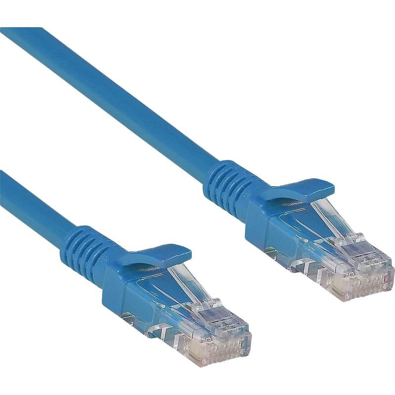 Патч-корд ExeGate UTP-RJ45-RJ45-C5e-PVC-CCA-0.5M, 0.5 м, синий - фото №2