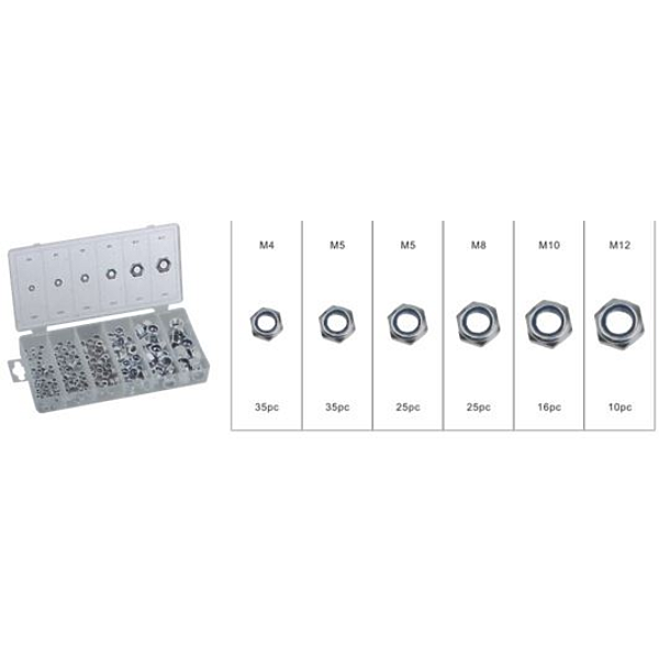 FORSAGE F-844 набор гаек 146 пр: м4, м5, м6, м8, м10, м12, самоконтрящиеся