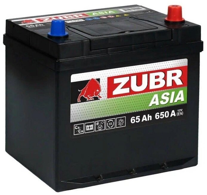65 А. ч. ZUBR Premium Asia (75D23L) обр. п азия нижн. крепл 650 A/EN (232x173x225) Аккумулятор(1109867)