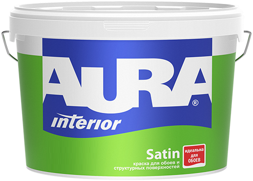 Краска для Обоев и Структурных Поверхностей Aura Interior Satin 2.7л Белая, Матовая / Аура.