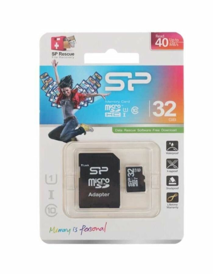 Карта памяти Silicon Power microSDHC 32Gb Class10 SP032GBSTH010V10 w/o adapter