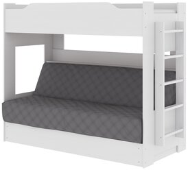 Двухъярусная кровать с диваном матрац Боннель и со съемным чехлом Боровичи-мебель, белый, серый
