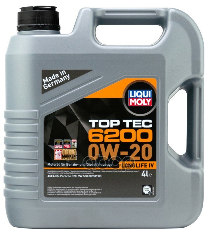 LIQUI MOLY Масло Моторное Top Tec 6200 0W-20 (4L)