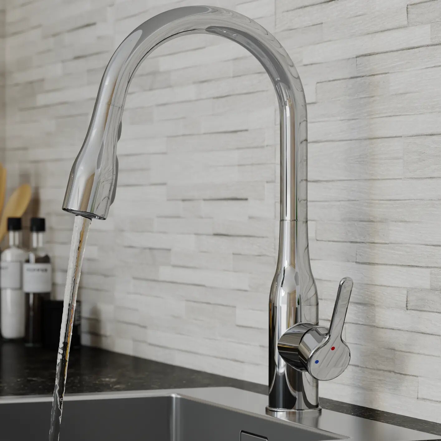 фото Смеситель кухонный Delinia Fanny высота 20.3 см цвет хром