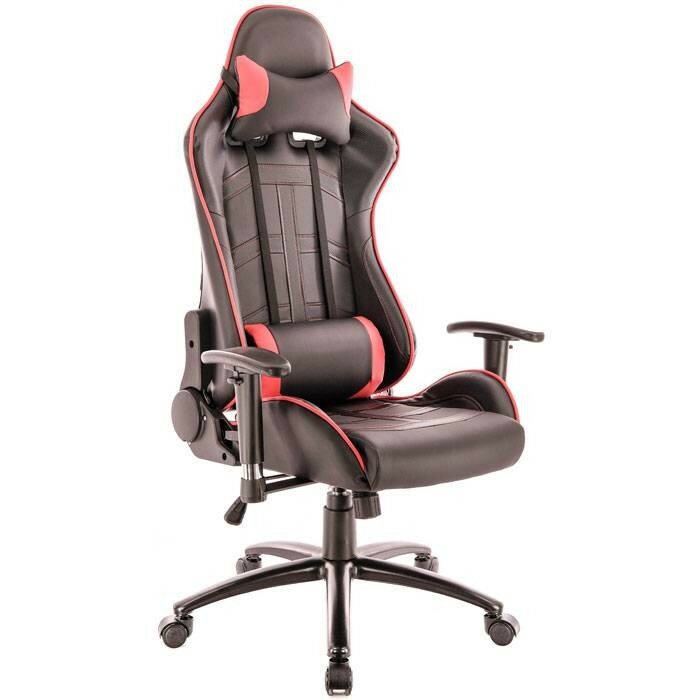 Кресло Everprof Lotus S10 экокожа чёрный с красным