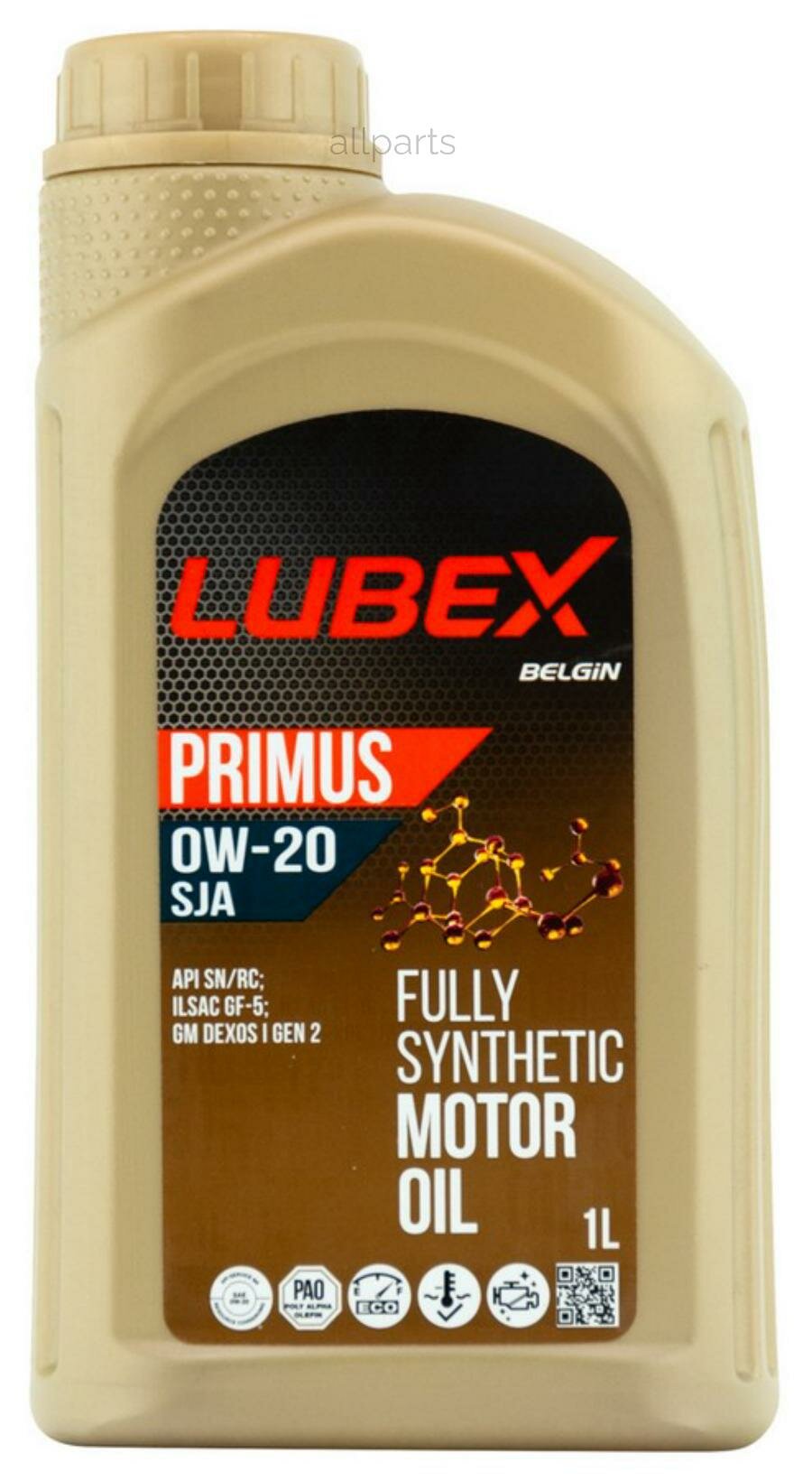 LUBEX L034-1331-1201 Синт. мот.масло PRIMUS SJA 0W-20 SN+RC GF-5 (1л)