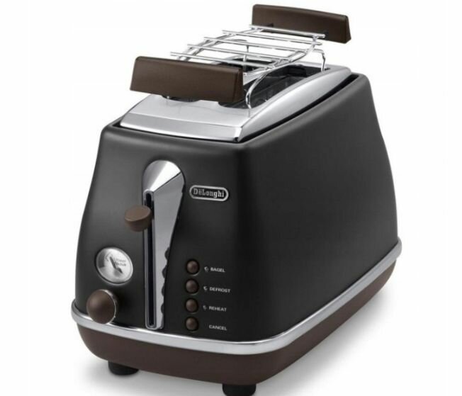 Тостер DeLonghi Icona Vintage CTOV 2103.BK 900 Вт, черный