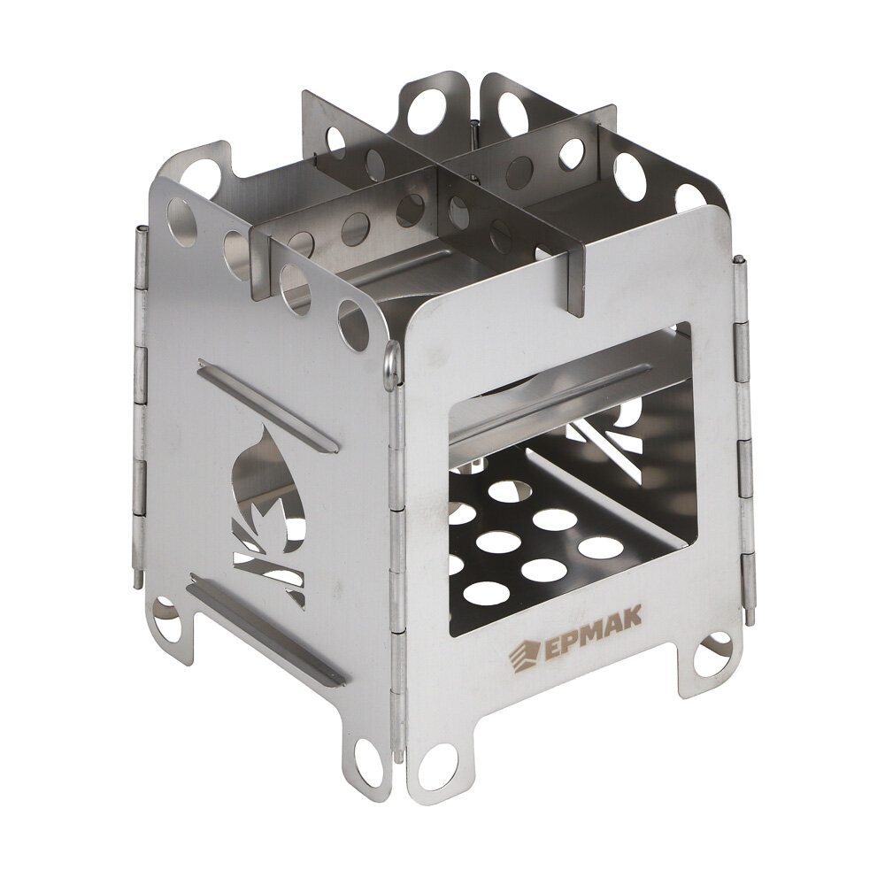 фото Ермак Печь щепочница, 13х13х16,5см, нерж.сталь