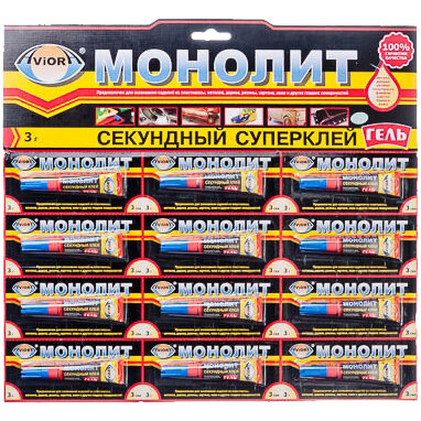 Суперклей-гель Монолит 3 гр (блистер, 12 шт)(цена за 1 шт)(12/288)