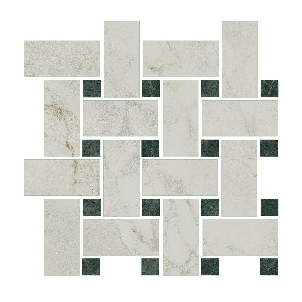 Плитка из керамогранита KERAMA MARAZZI T038/SG6540 Серенада мозаичный белый лаппатированный Декор 32x32 (цена за штуку)