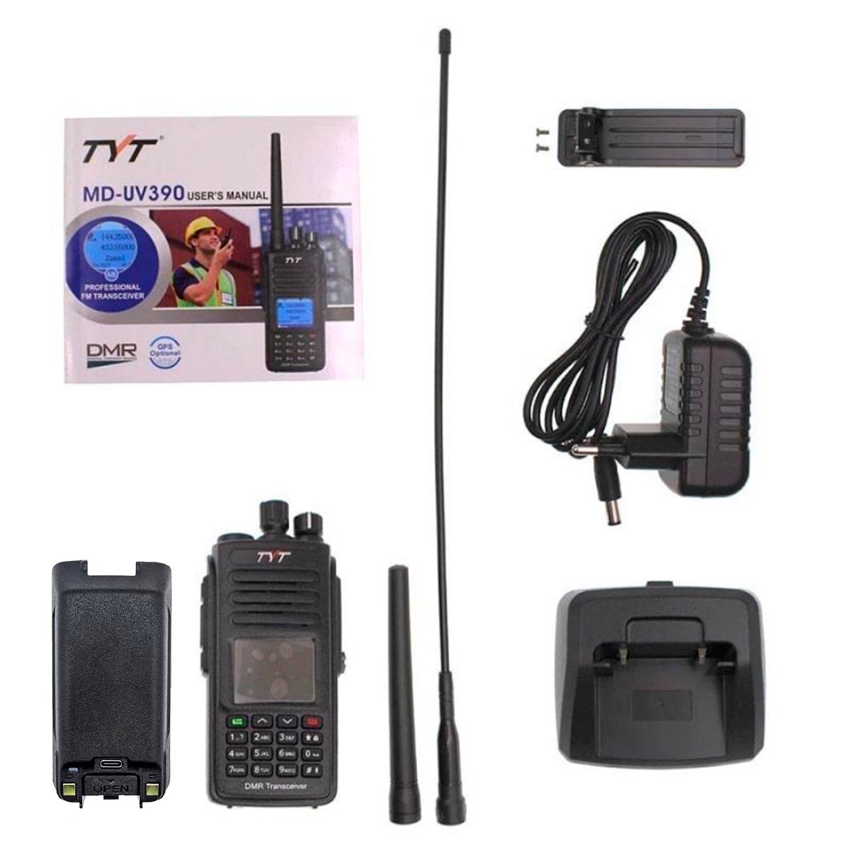 Цифровая рация TYT MD-UV390 DMR 10W AES-256 TYPE-C С GPS