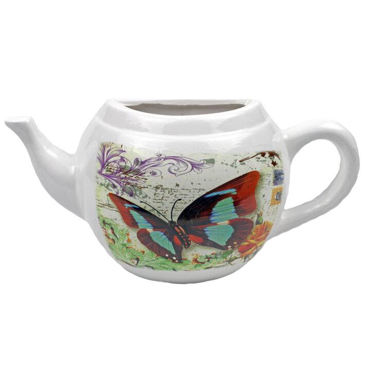 фото Кашпо настенное "Чайник Butterfly" L30*W11*H16 см