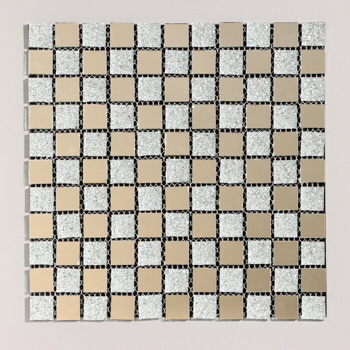 фото Панель самоклеящаяся 30*30см мозаика клетка серая