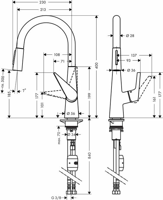 Смеситель для кухни Hansgrohe - фото №2