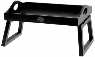 Складной столик-поднос для диванного подлокотника серво, дерево, чёрный, 30х20 см, Koopman International HZ1930610