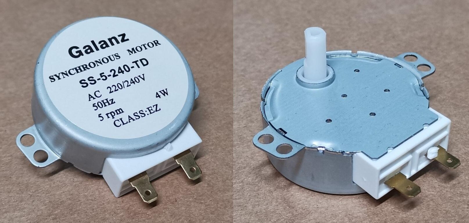 Мотор вращения поддона для СВЧ Galanz 220/240V, 5RPM 4W H=12mm пластиковый шток MM240V04