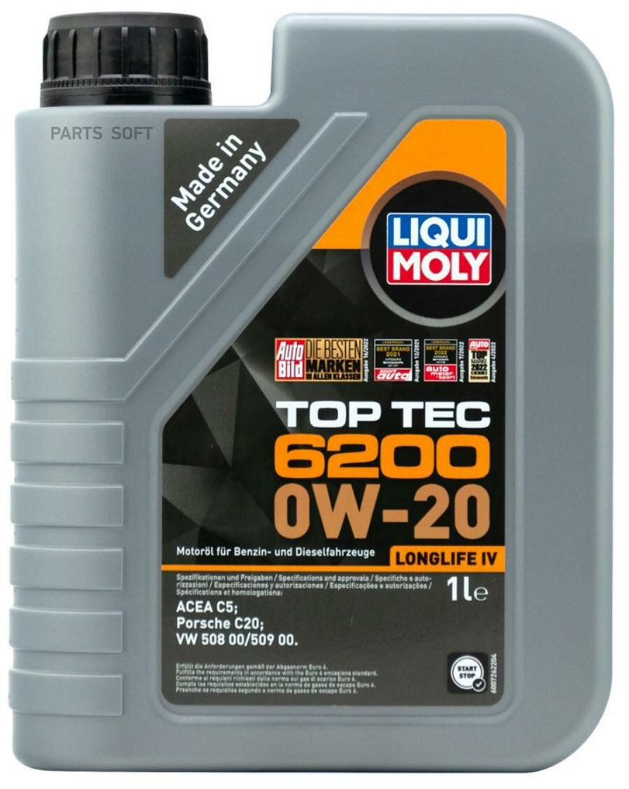 LIQUI MOLY 20787 0W-20 Top Tec 6200, 1 (синт.мотор.масо)