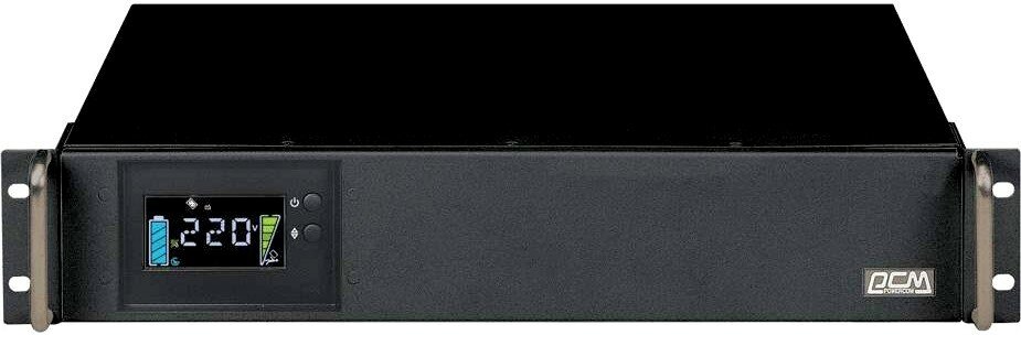 Powercom Источник бесперебойного питания 2U 19 RM 1500ВА Powercom King Pro RM KIN-1500AP LCD C13 черный (COM USB)