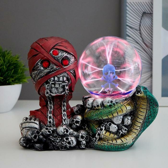 Плазменный шар "Мумия со змеёй" 21,5х10х17,5 см - фотография № 1