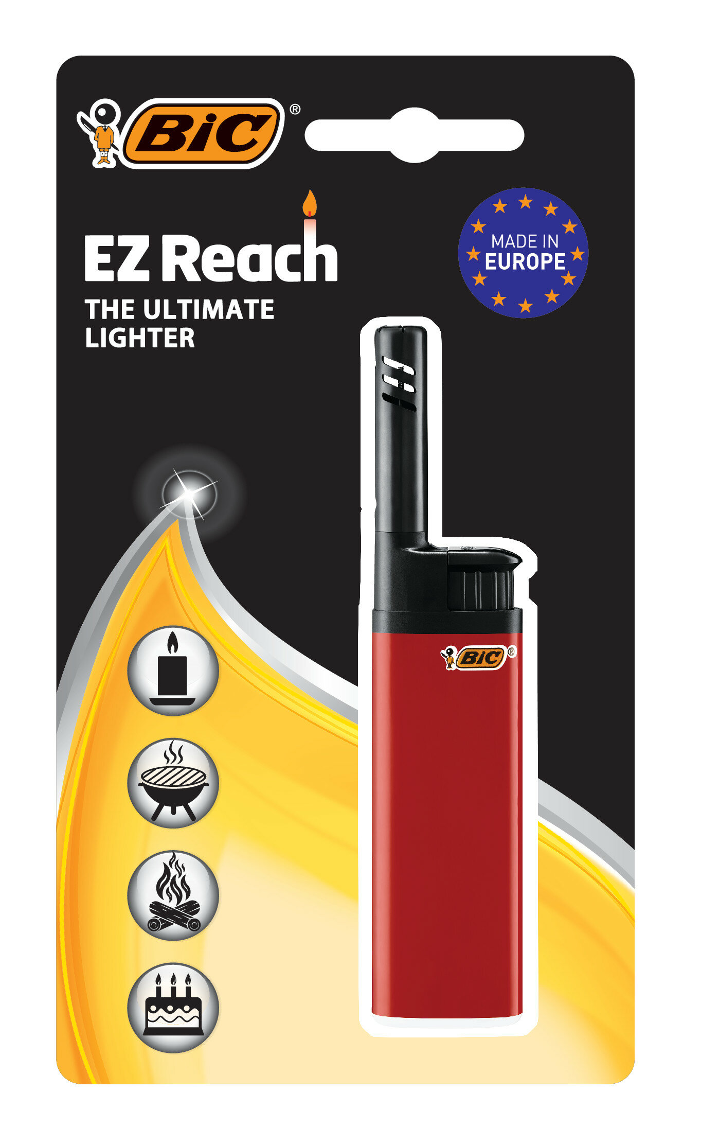 Зажигалка бытовая BIC Ez Reach J38 в блистере ассорти цветов 1 шт. - фотография № 1