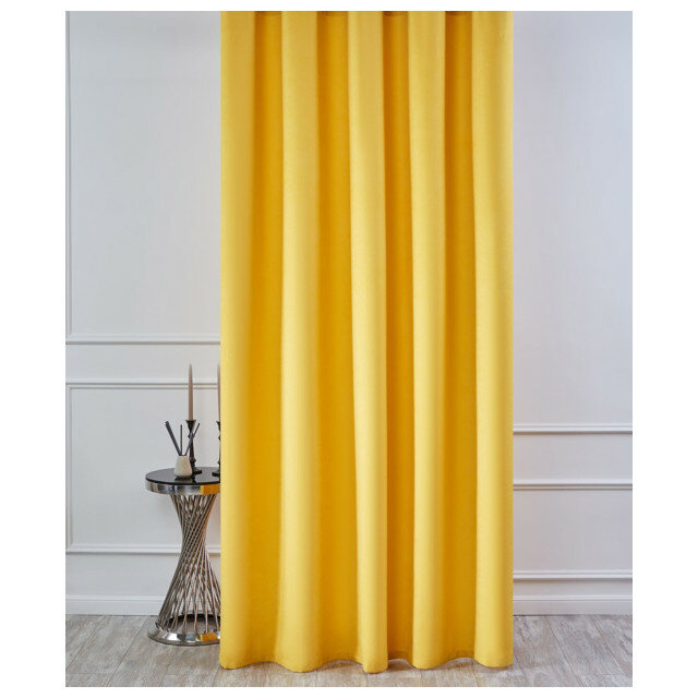 фото Штора портьерная на шт.ленте sanpa кармина канвас 200х270см желтая, арт.hpcanv/17178/1e
