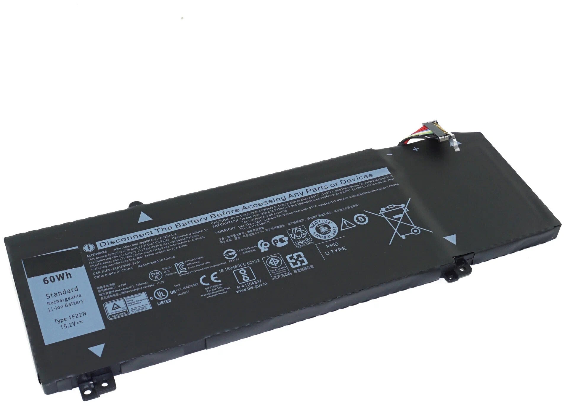 Аккумулятор для Dell Alienware M17, G7 7590, G7 7790, (XRGXX) 11.4V, 7895mAh, 90Wh